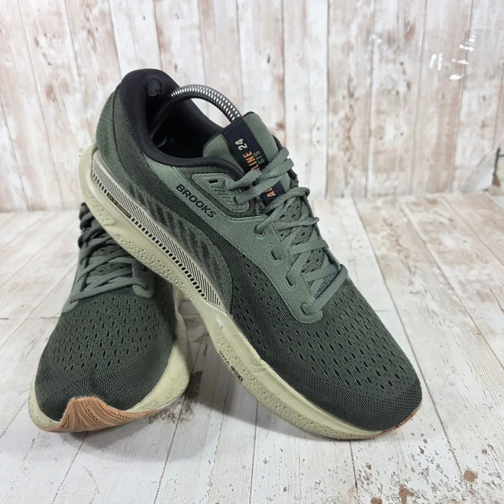 Brooks Adrenaline GTS 24 Mens Running Shoes Olive Green 9.5 D